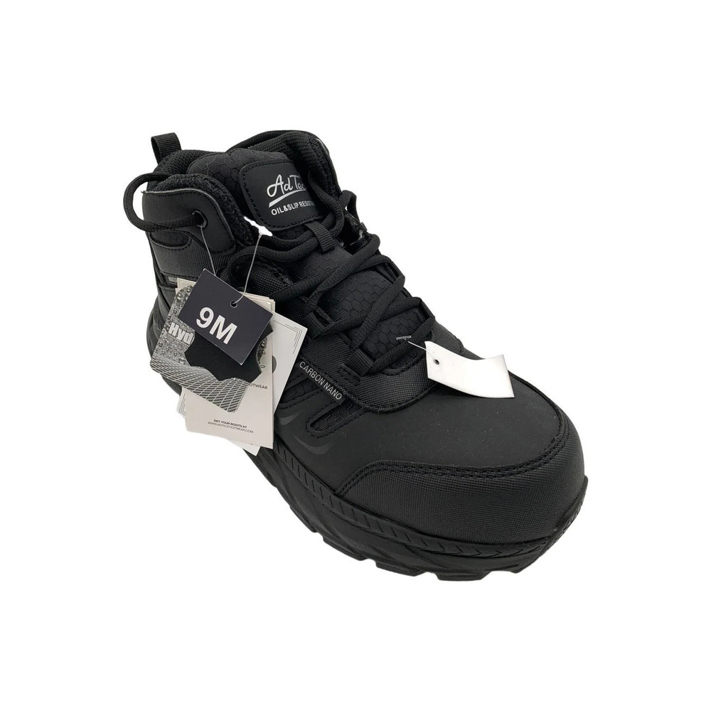 AdTec Men's Ultra-Light Waterproof Work Boots Black - Medium